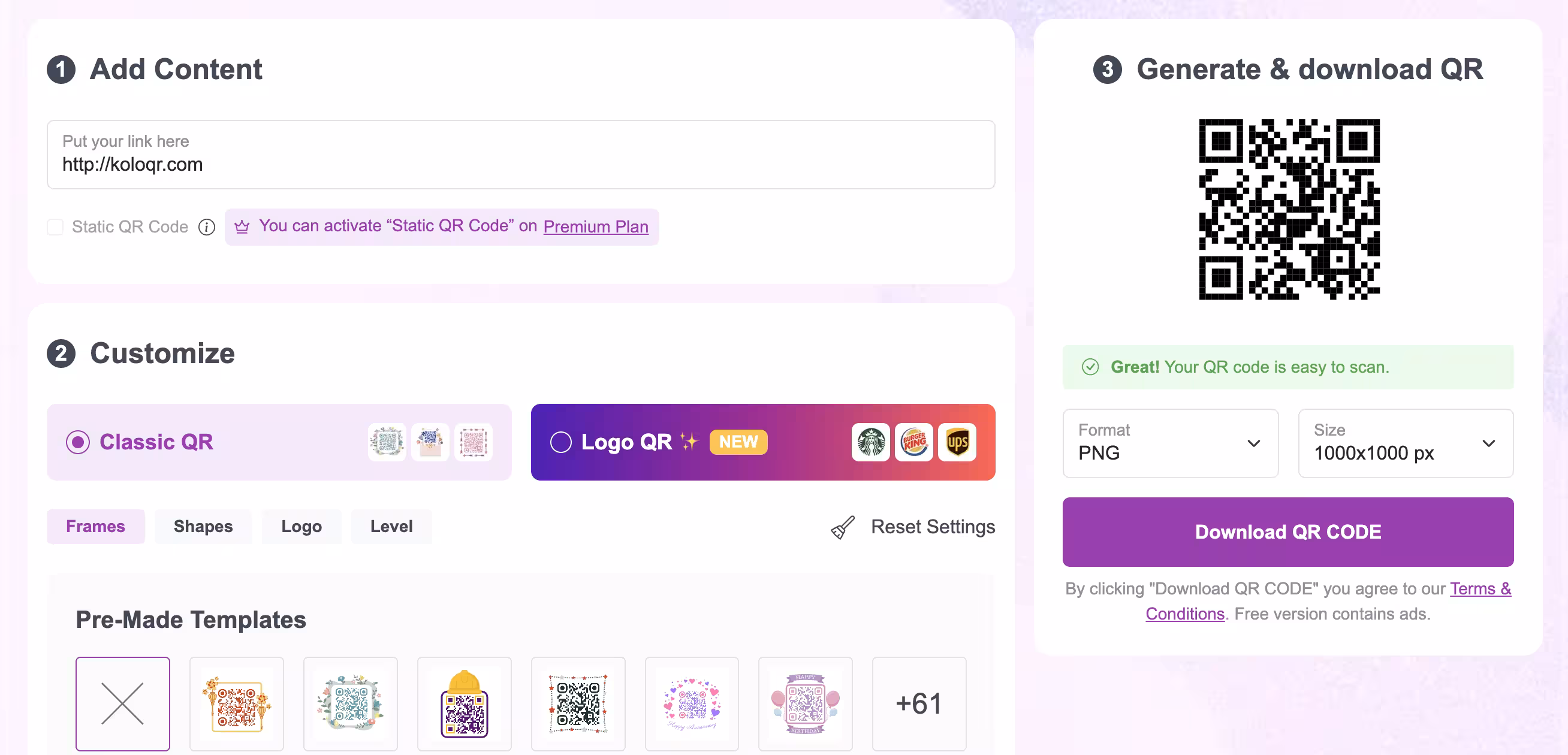 แดชบอร์ดของ ME-QR แสดงการสร้าง QR Code แบบไดนามิกพร้อมการติดตามการสแกน