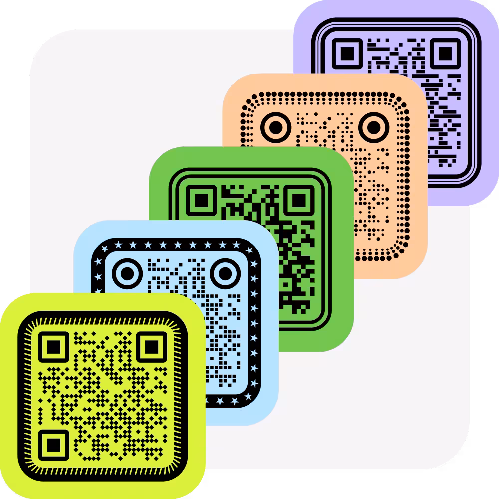 QR-Codes mit quadratischen Modulen in Markenfarben